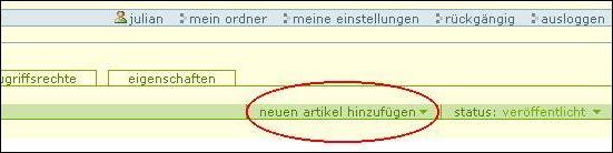 Neuer Artikel
